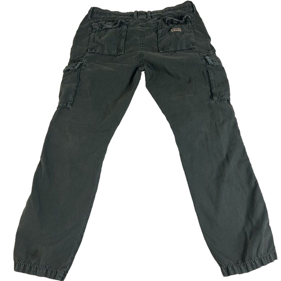 True Religion Pants Mens 38 Gray Cargo Anthony Distressed Logo Drawstring - Picture 2 of 16